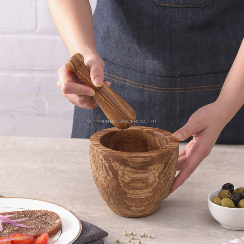 Woodsun Crush Bamboo Pestle And Mortar For Spice