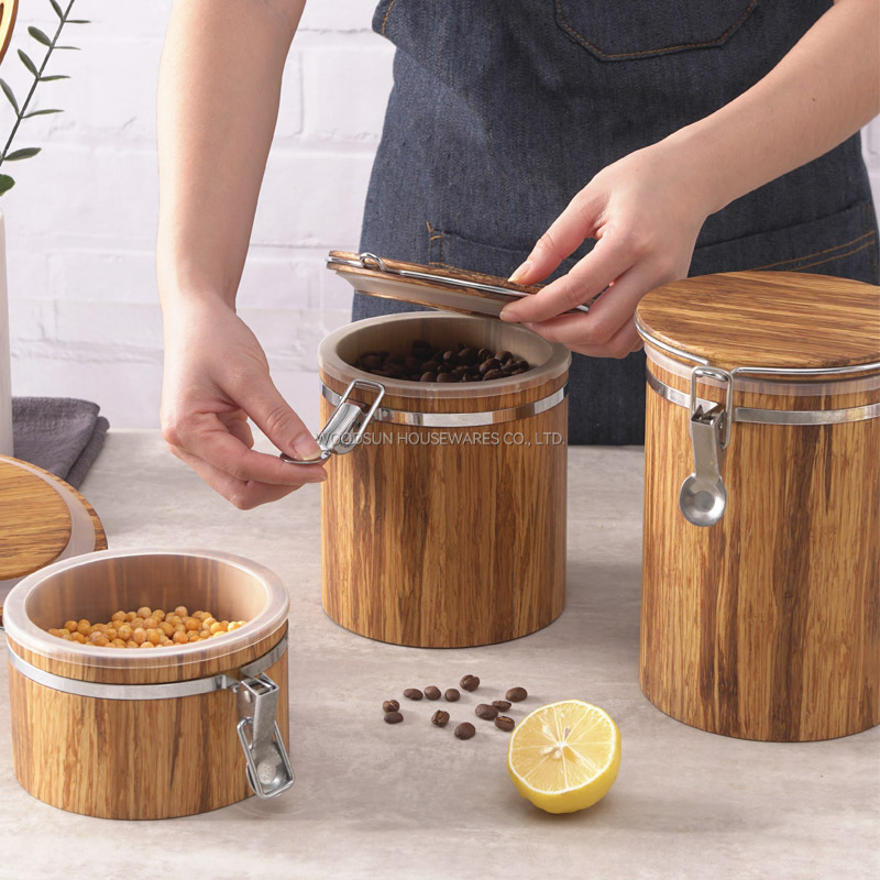 Woodsun Supplier Bamboo Container Coffee Tea Canister