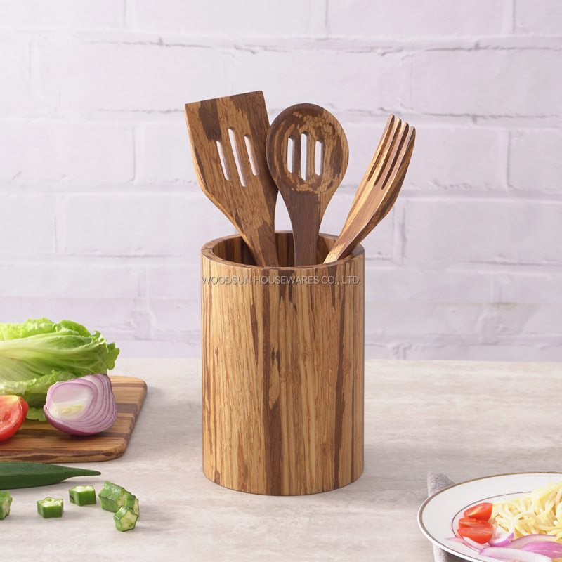 Woodsun Bamboo Cutlery Holder Cooking Kitchen Tools Holder