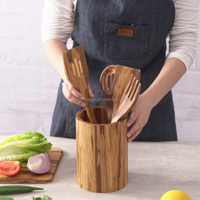 Woodsun Bamboo Cutlery Holder Cooking Kitchen Tools Holder
