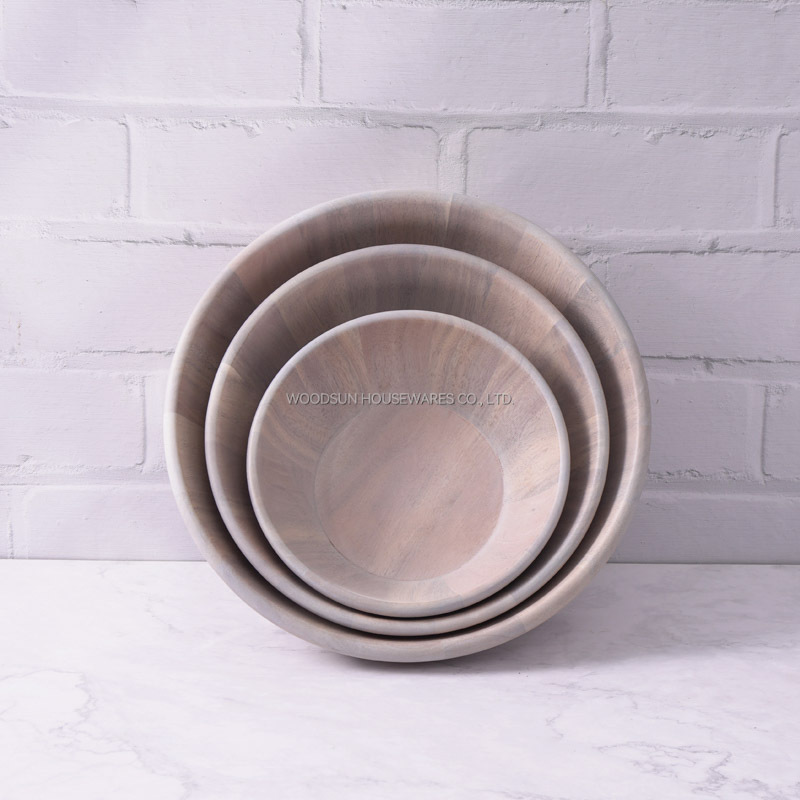Woodsun Professional Supplier Custom Printed Large Salad Wooden Bowls and Plates