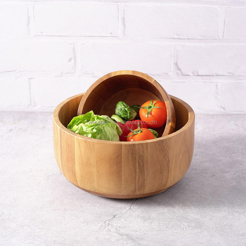 Woodsun Acacia Wooden Small Large Sizes Salad Bowl China
