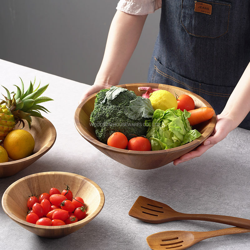 Woodsun Acacia Wood Serving Bowls Mixing Bowl