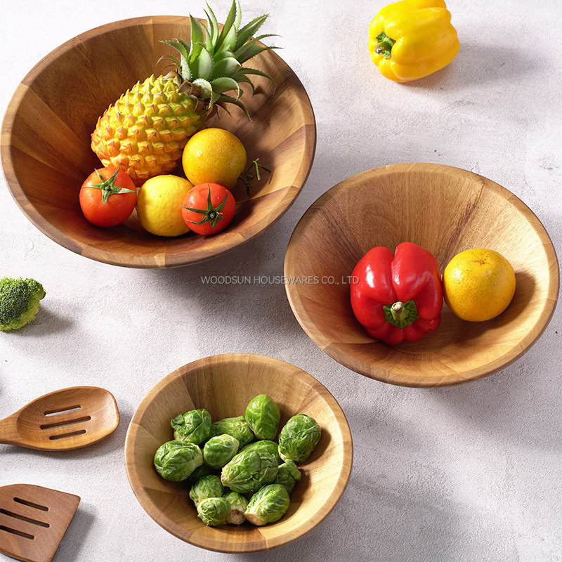 Woodsun Acacia Wood Serving Bowls Mixing Bowl