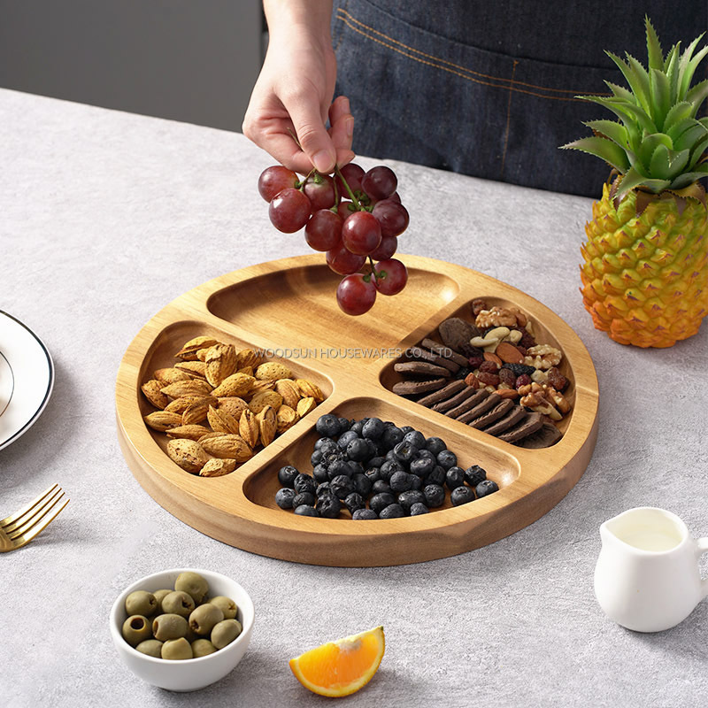 WoodSun Nuts Fruit Storage Tray Wood Serving Plates Wholesale