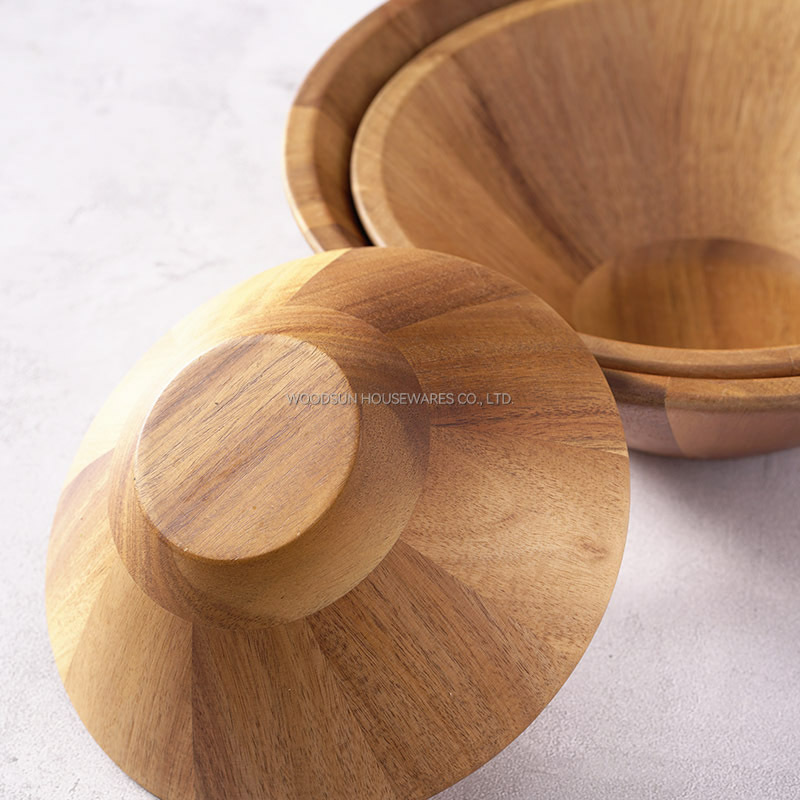 Woodsun Acacia Wood Serving Bowls Mixing Bowl