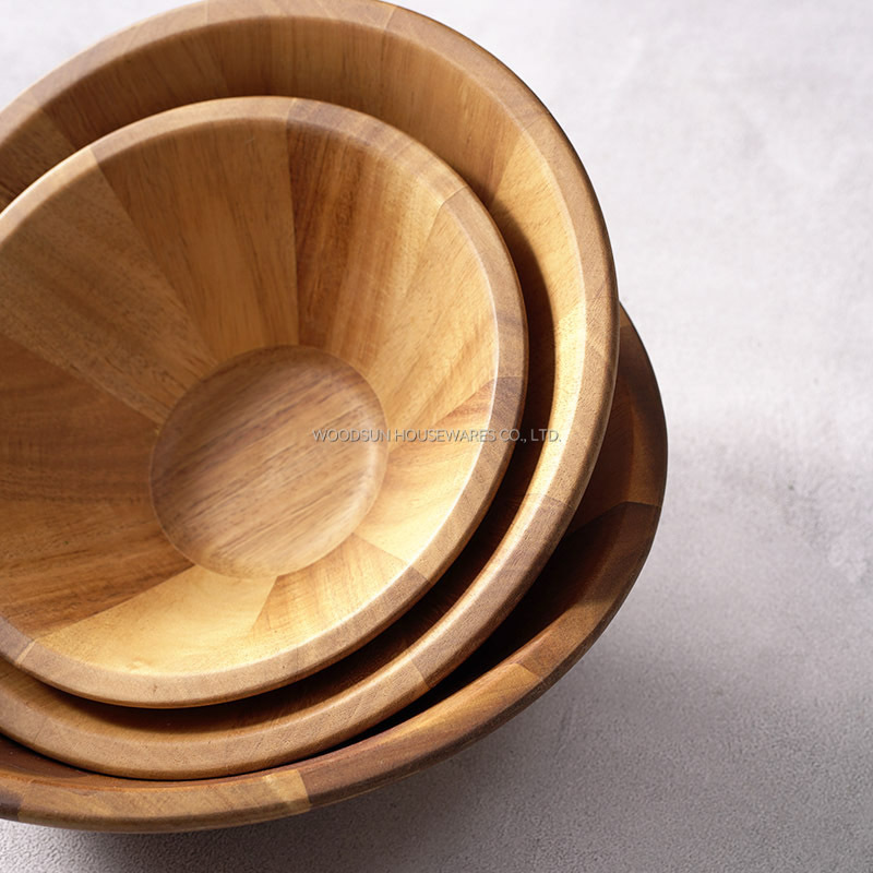 Woodsun Acacia Wood Serving Bowls Mixing Bowl
