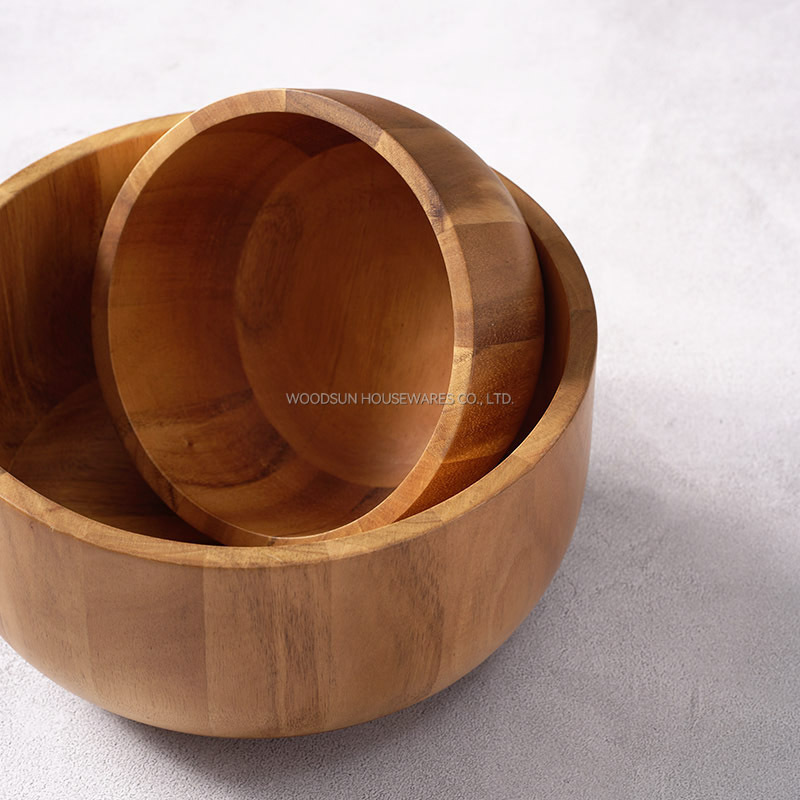 Woodsun Acacia Wooden Small Large Sizes Salad Bowl China