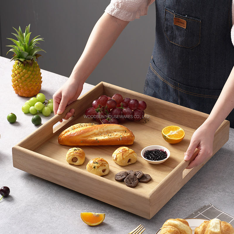 Woodsun Acacia Wood Serving Tray with Handles