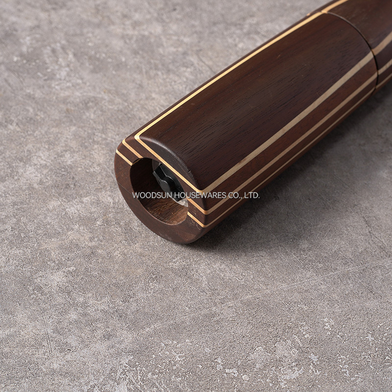 Woodsun Carbonized Acacia SS304 Ceramic Wood Salt and Pepper Mill Grinder