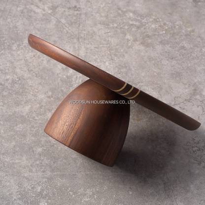 Woodsun Carbonized Acacia Wood High Step Cake Stand Wooden Plates for Food