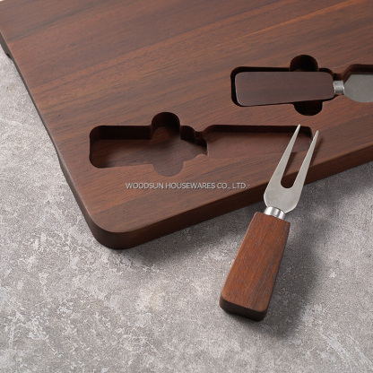 Carbonized Acacia Wood Modern Cheese Board Set China Manufacturer Charcuterie Brett