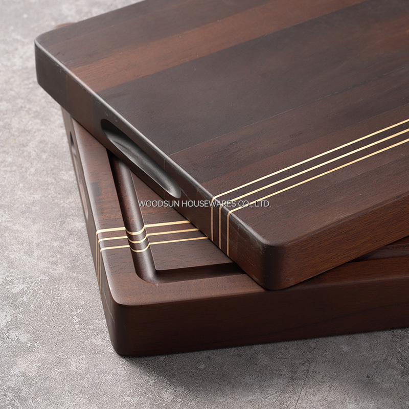 Woodsun Carbonized Acacia Wood Kitchen Chopping Board Acacia Set