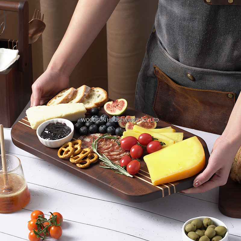 Woodsun Carbonized Acacia Wood Kitchen Cutting Board Acacia Set Serving Board