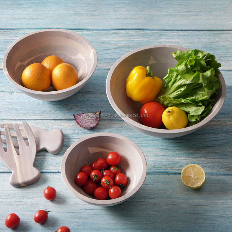 Woodsun Professional Supplier Multi Sizes Large Small Wood Bowl Salad