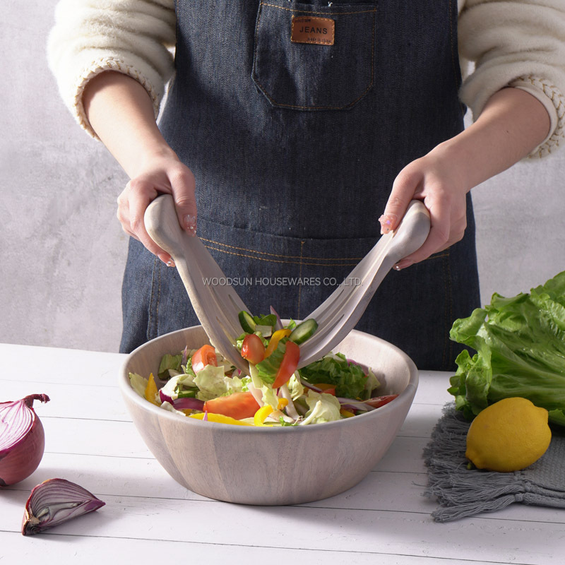 Woodsun Professional Supplier Custom Printed Large Salad Wooden Bowls and Plates