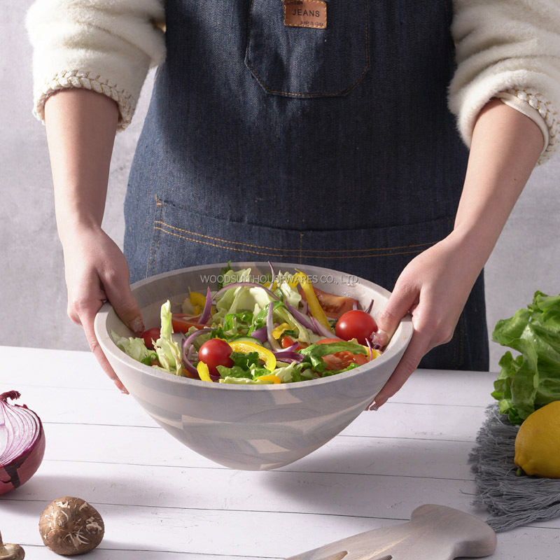 Woodsun Professional Supplier Multi Sizes Large Small Wood Bowl Salad