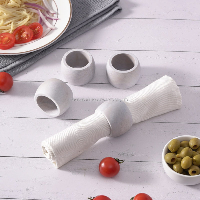 Woodsun New Kitchen Product 2025 Napkin Holders Rings Set for Commercial Use