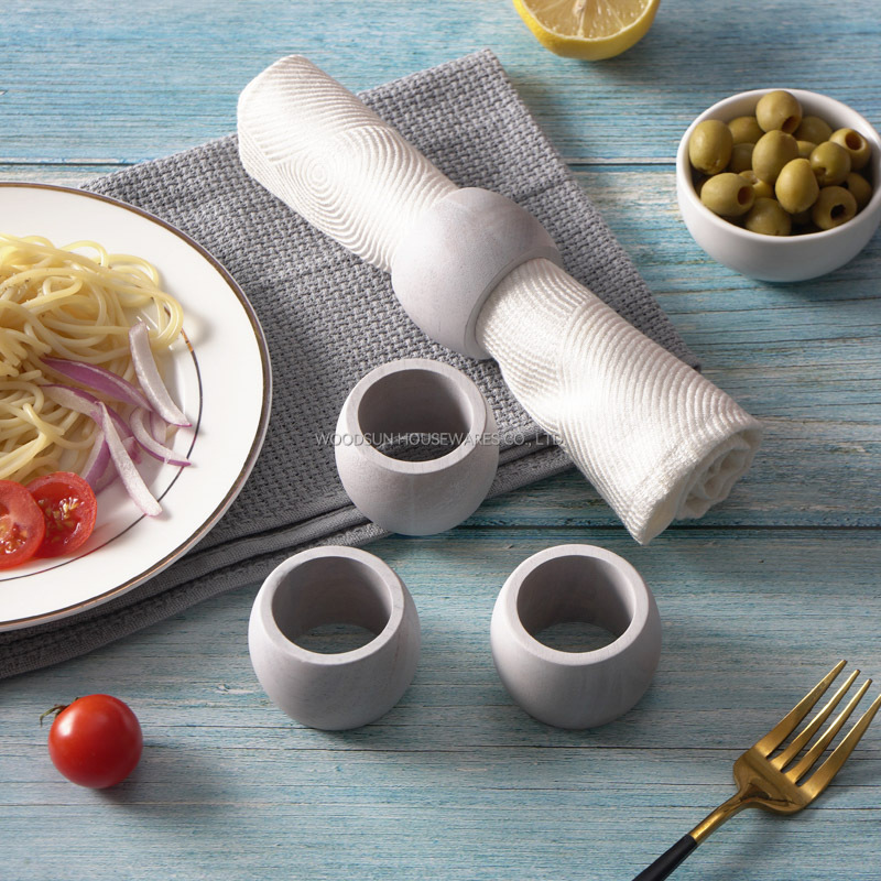 Woodsun New Kitchen Product 2025 Napkin Holders Rings Set for Commercial Use