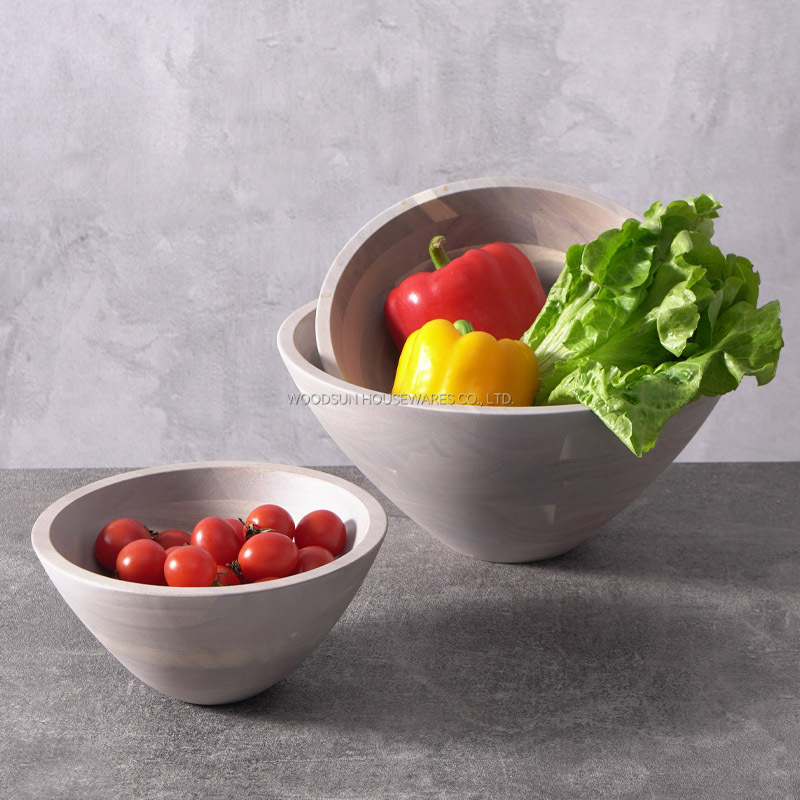 Woodsun Professional Supplier Multi Sizes Large Small Wood Bowl Salad