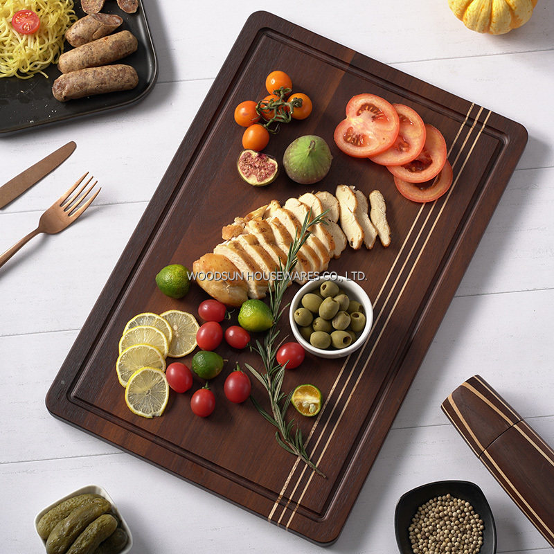 Woodsun Carbonized Acacia Wood Kitchen Cutting Board Acacia set