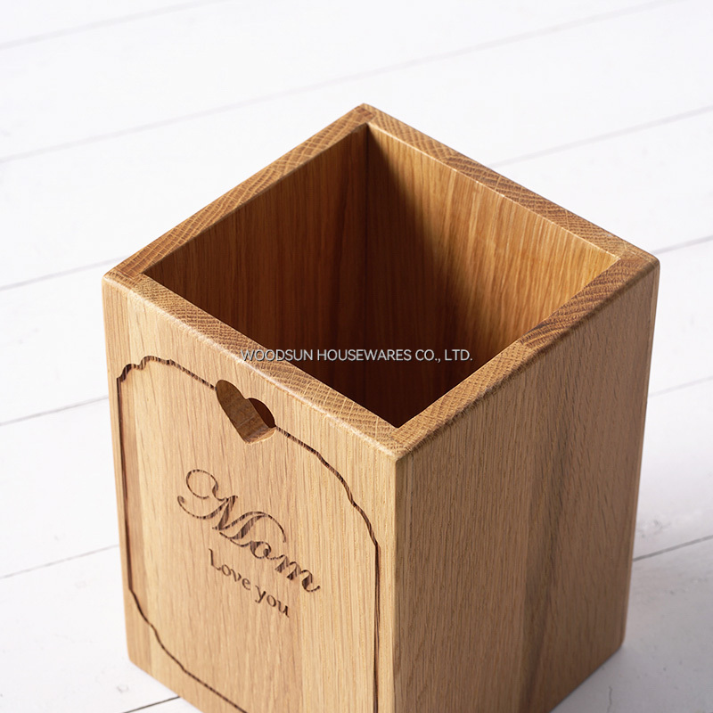 Woodsun OEM ODM Rubber Wooden Box Utensils Set for Kitchen Tools