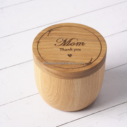 Woodsun Gift Mother's Day Salt Box Wooden Canisters Spice Canisters