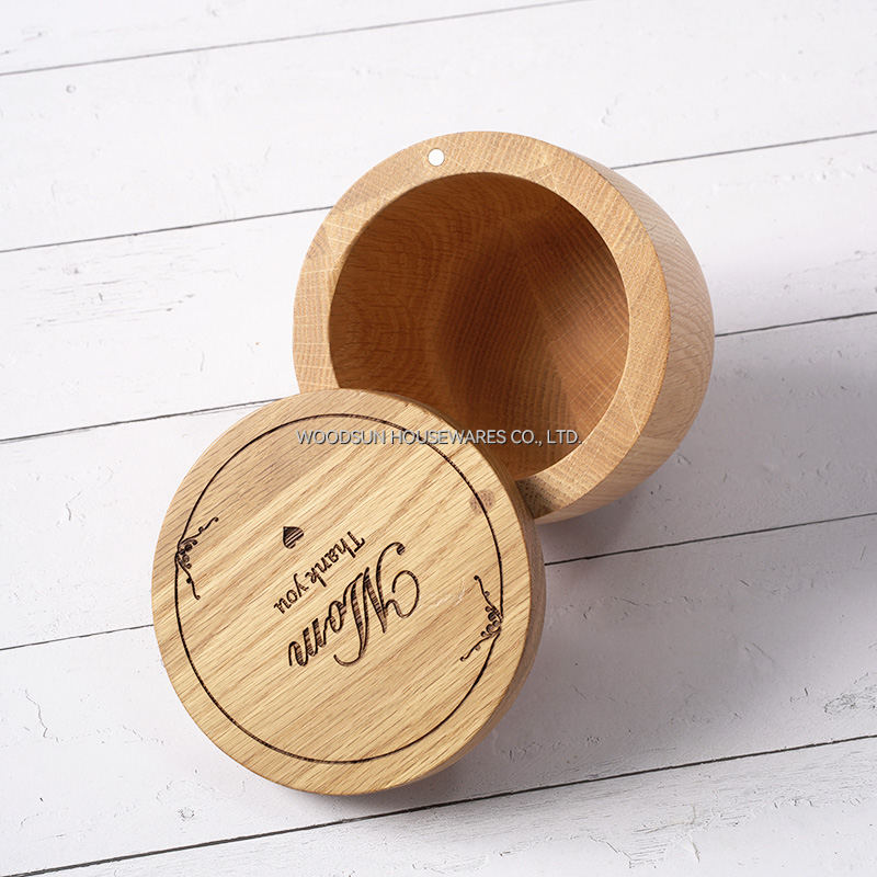 Woodsun Gift Mother's Day Salt Box Wooden Canisters Spice Canisters