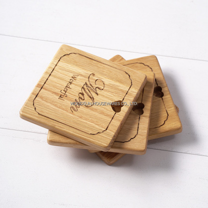 Woodsun 2024 Natural Mother's Day Gift Place Mats Wood Coffee Coaster Set for Sale