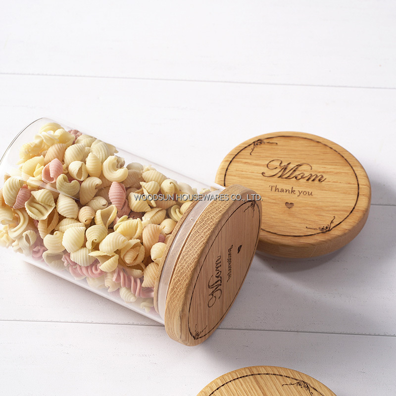 Woodsun Eco-friendly Canister Custom Glass Wooden Container for Food 2025