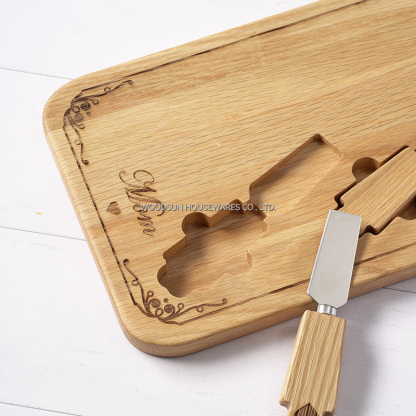 Woodsun Mother's Day Gift Wooden Cheese Cutting Board Set