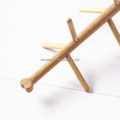 Woodsun Wooden Custom Hanging Coffee Cup Rack Mug Tree
