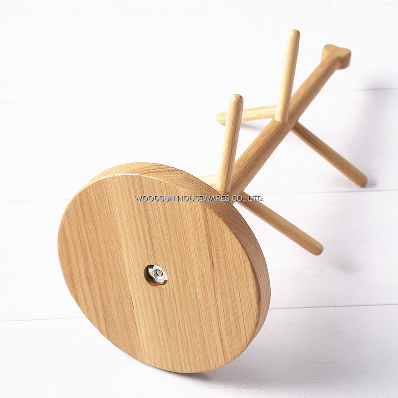 Woodsun Wooden Custom Hanging Coffee Cup Rack Mug Tree