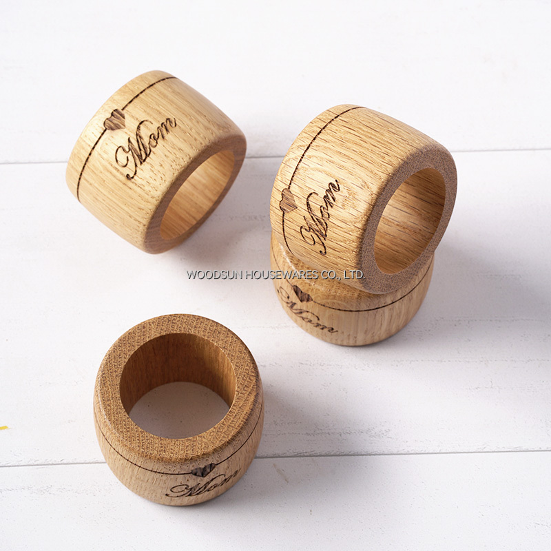 Woodsun Wooden Napkin Ring Holder for Tableware