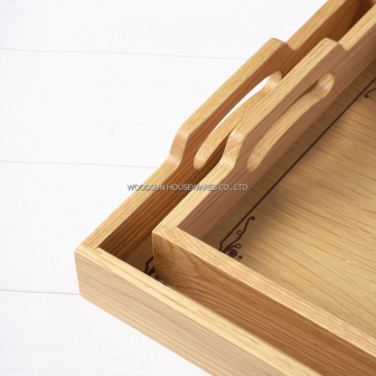 Woodsun Mother's Day Gift Wooden Food Trays Set Serving