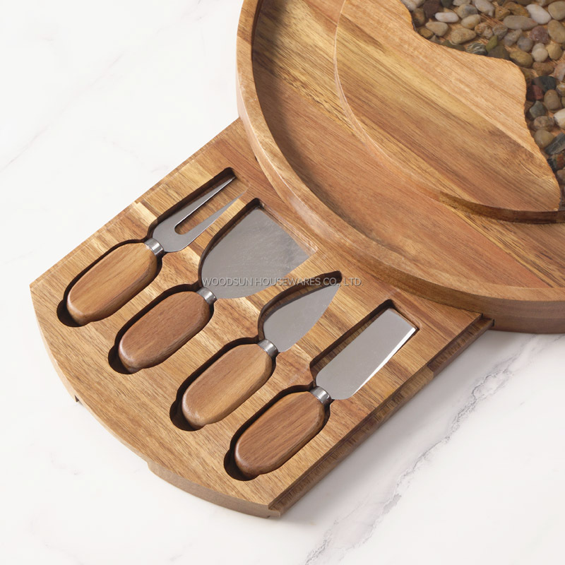 Woodsun Manufacturer 2025 Drawer Type Wood Resin Cheese Board Charcuterie Board Custom Wood