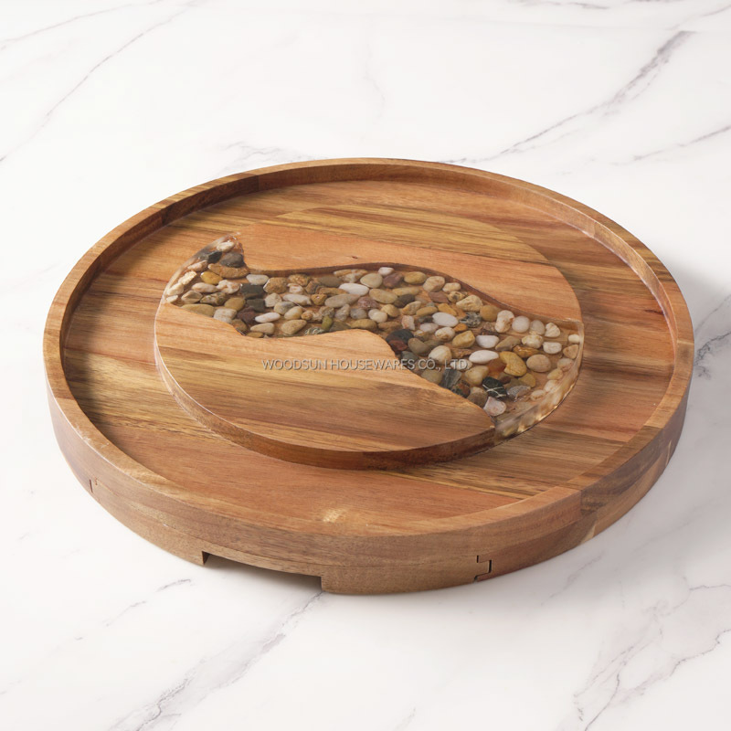 Woodsun Manufacturer 2025 Drawer Type Wood Resin Cheese Board Charcuterie Board Custom Wood