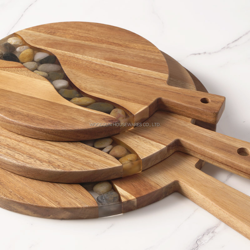 Woodsun 2025 NEW Original Ecological Stone Wood Charcuterie Boards Round Shape Wooden Pizza Board