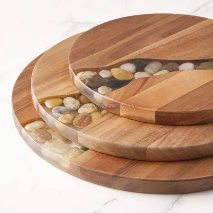 Woodsun 2025 NEW Original Ecological Stone Wood Charcuterie Boards Round Shape Wooden Pizza Board