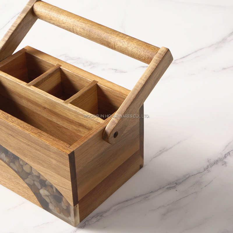 Woodsun Custom Manufacturer Basket With Handles Flower Basket Fruit Basket Utensil Caddy 2025