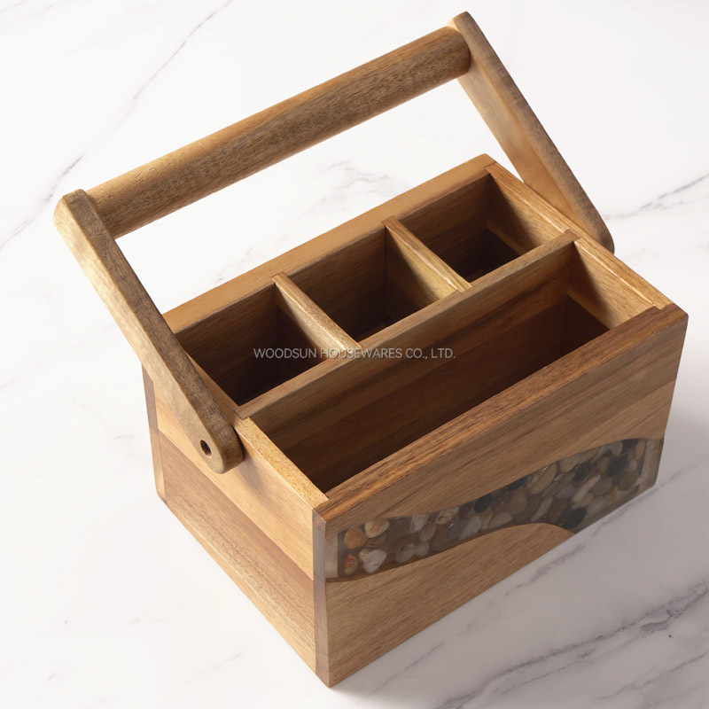 Woodsun Custom Manufacturer Basket With Handles Flower Basket Fruit Basket Utensil Caddy 2025