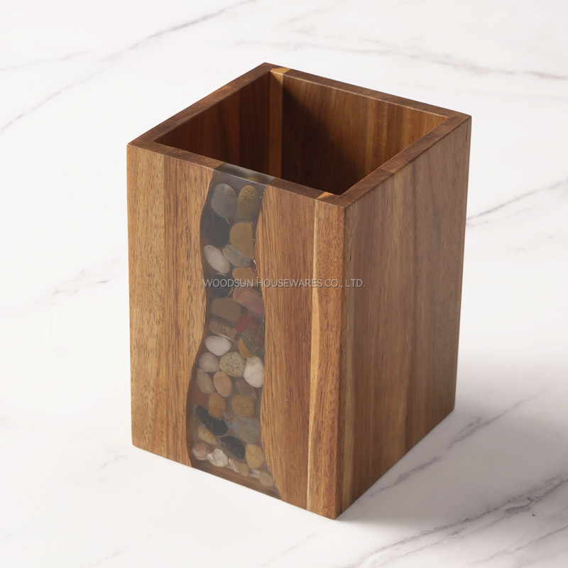 Woodsun Custom Logo Wooden Utensil Holders For Kitchen