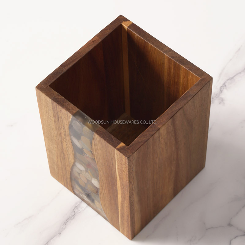 Woodsun Custom Logo Wooden Utensil Holders For Kitchen