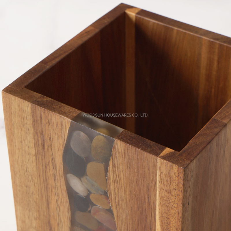 Woodsun Custom Logo Wooden Utensil Holders For Kitchen