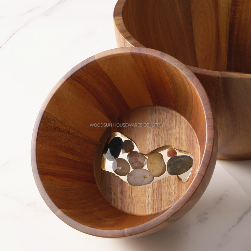 Woodsun Professional Supplier 2025 Wholesale Big Wooden Salad Bowl