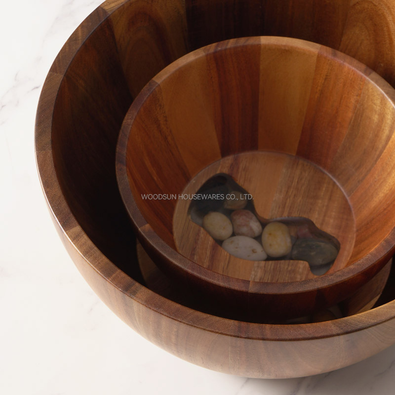 Woodsun Professional Supplier 2025 Wholesale Big Wooden Salad Bowl