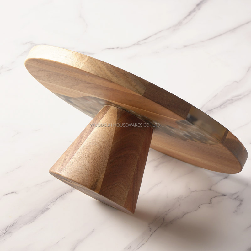 Woodsun Custom Manufacturer Wood Leg Cake Plate Stand Wedding