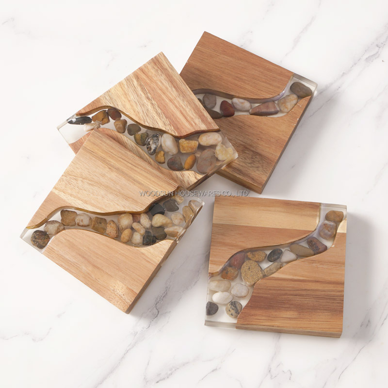 Woodsun Manufacturer Acacia Wood Coasters Drink Custom 2025