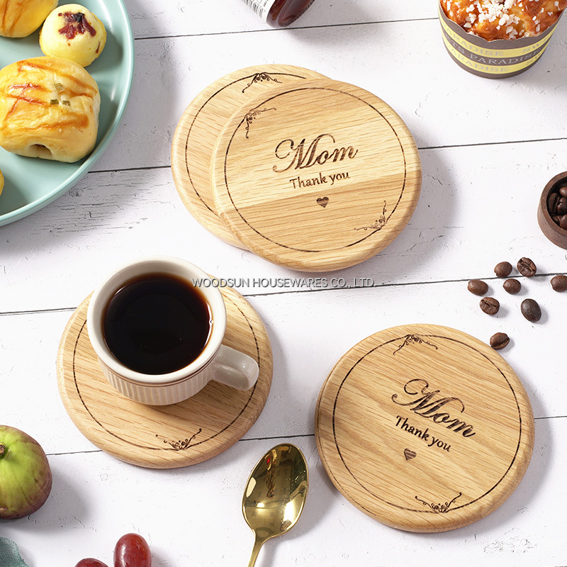 Woodsun 2025 OEM Sustainable Round Placemats Coffee Cork Coasters