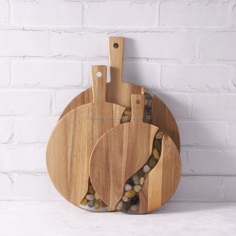 Woodsun 2025 NEW Original Ecological Stone Wood Charcuterie Boards Round Shape Wooden Pizza Board